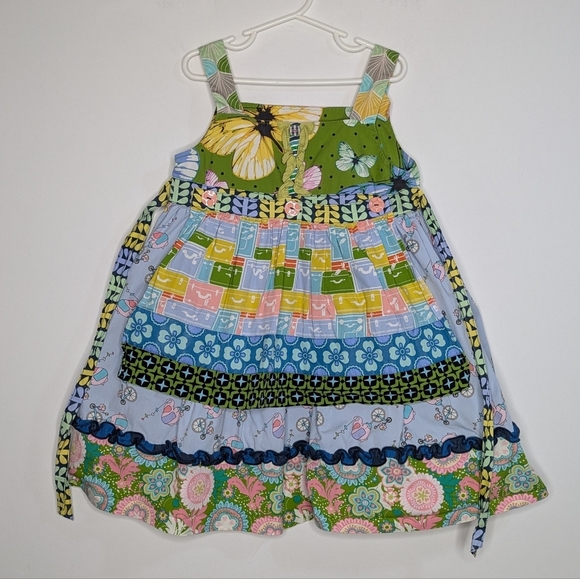 Matilda Jane It's A Wonderful Parade Mix Print Dress With Removable Apron 6 - Picture 1 of 6